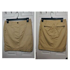 Jones New York Sports Camel Beige Above Knee Casual Skirt W Zip Pockets 10